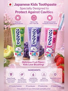 Kids Fruit Toothpaste Trio - Melon, Grape & Strawberry